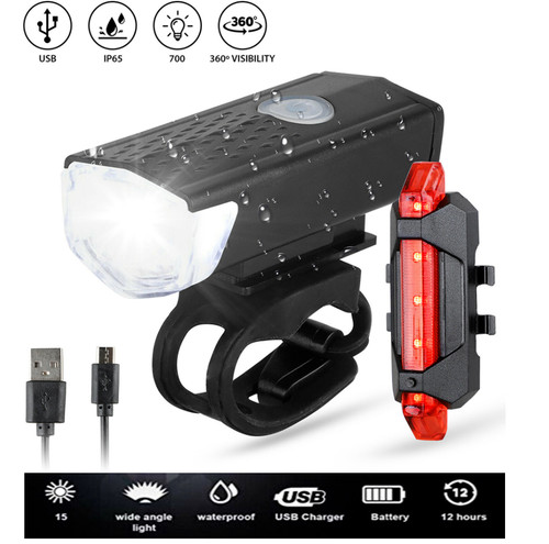 Usb rechargeable bike lights - bike,