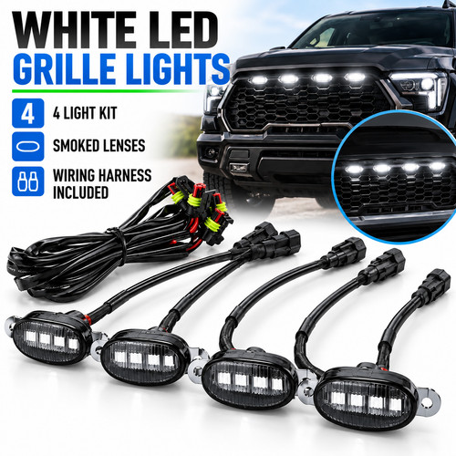 Set white front grille - set, 4