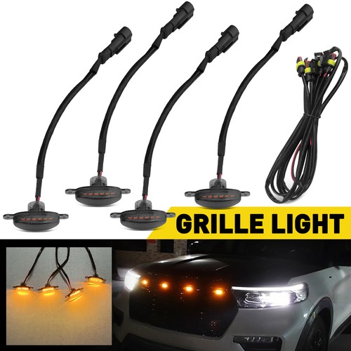 4pcs car amber front grille - amber,